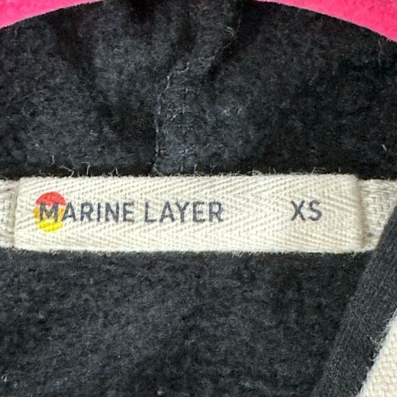 Marine layer Sweatshirt Womens Size XS zip up hoodie cotton Model Blend Black - Picture 5 of 11